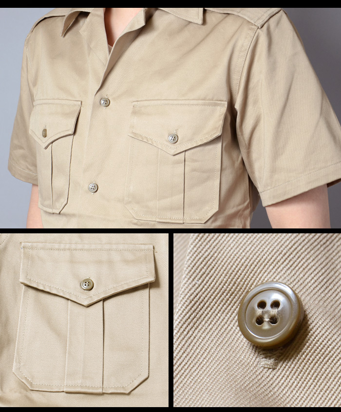 SESSLERミリタリー デザートコンバットシャツ　ジャケット　ベージュSサイズ SESSLER SESSLER（セスラ） CHINO SHIRT チノクロス シャツ 半袖