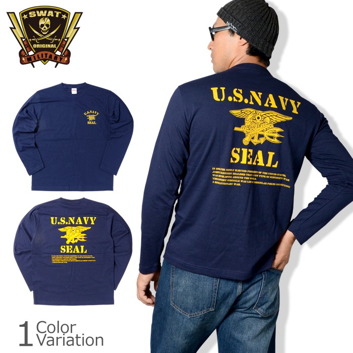 SWAT4  GOLD EDITION 輸入版 英語版 SWAT ORIGINAL U.S NAVY SEAL（JFK）バックプリント Tシャツ 長袖