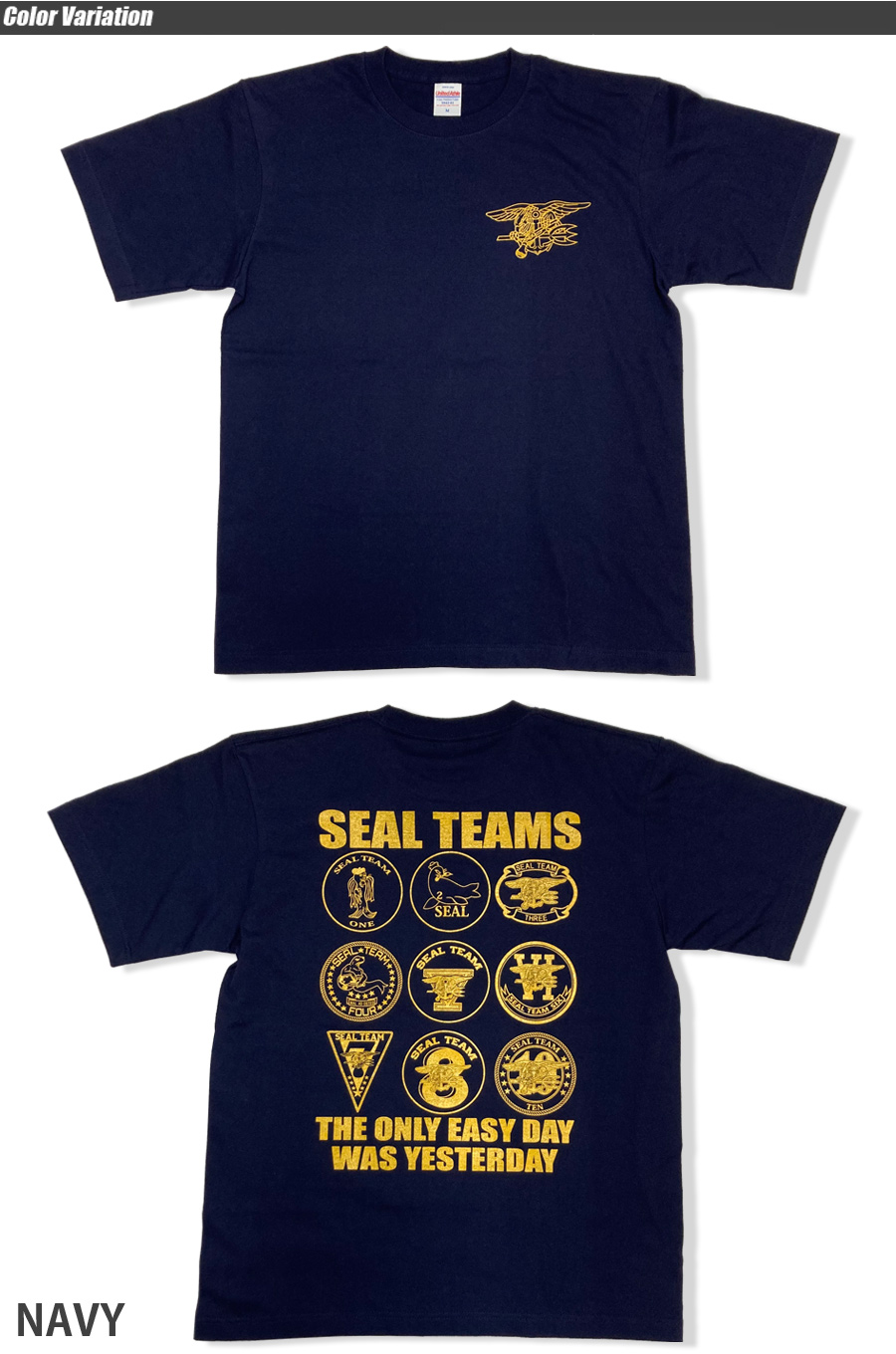 SEAL TEAMロゴのネイビーTシャツ 送料無料 SWAT ORIGINAL SEAL TEAMS MARK S/S T-SHIRT 6.2oz メール便