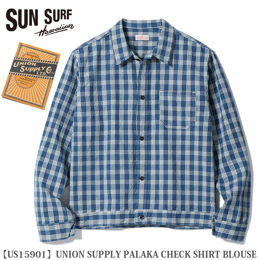 TOYO ENTERPRISE UNION SUPPLY PALAKA CHECK SHIRT BLOUSE US15901