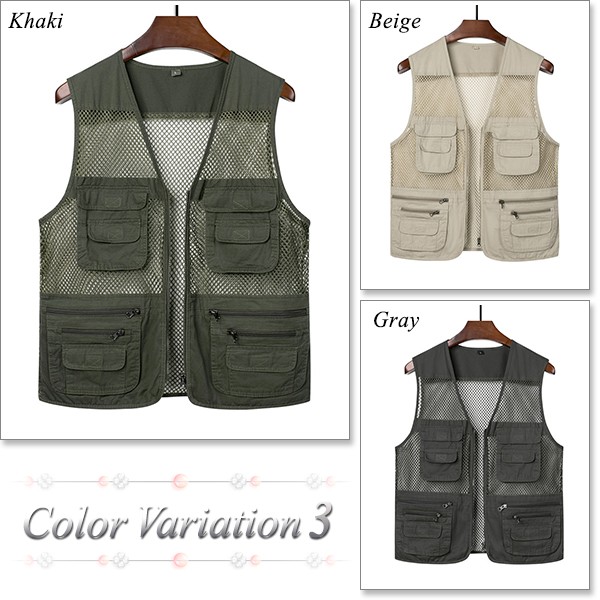 pelleq メッシュベスト RUUBON ベスト ジレ 「RUUBON」mulch pocket nylon mesh vest