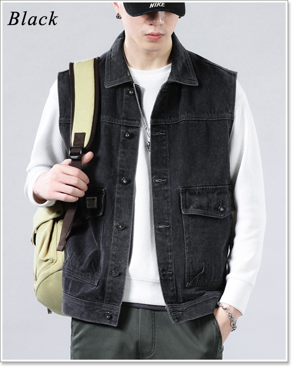 sweet bell 【特価】ベスト メンズ ジレ 春 秋 冬 デニム Gジャン