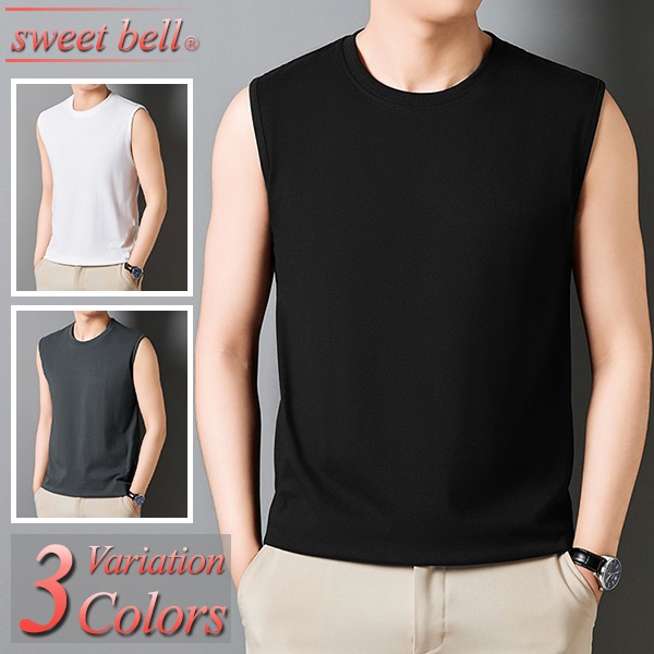 Tシャツ メンズ ノースリーブ タンクトップ カットソー 春 夏 薄手 袖なし 大きいサイズも充実【Men’s ノースリーブ特集】商品情報から↓｜sweet-bell-men｜02