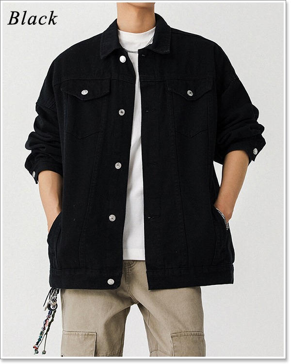 BELVET デニムジャケット Gジャン ブラック Lサイズ Washed Black Denim Set up / Jacket – BELVET