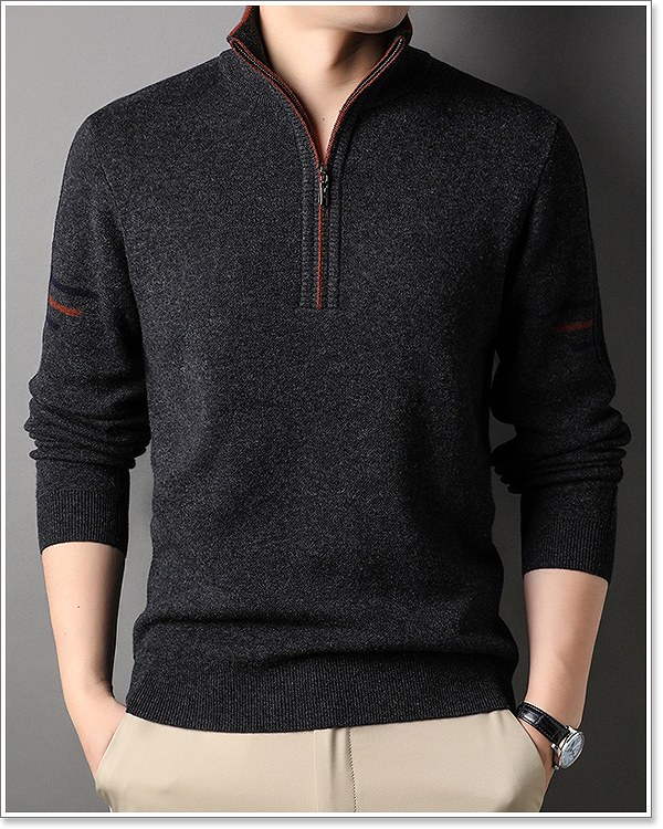 sweet bell セーター メンズ ハーフジップ ウール ニット ジッパー