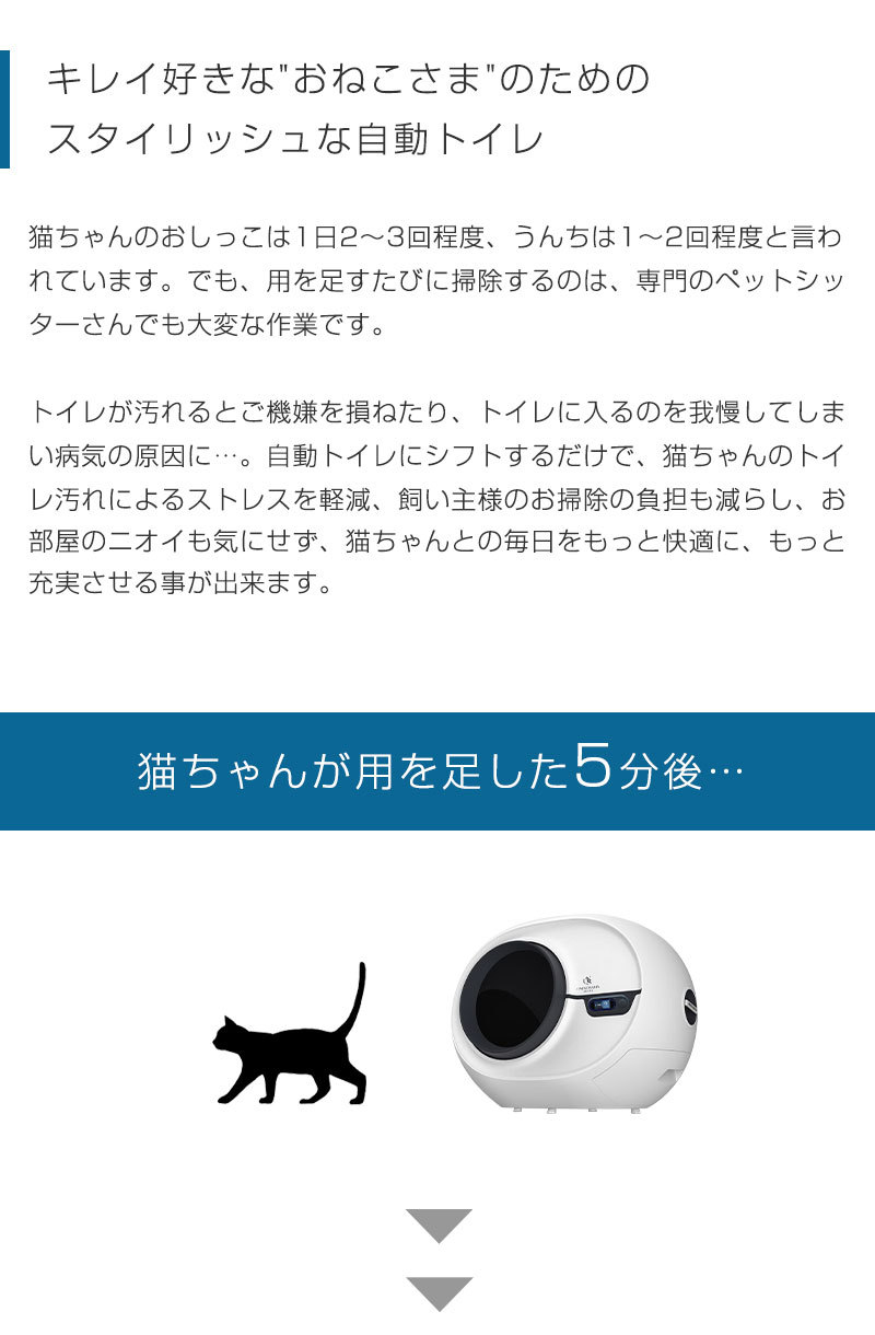ONEKOSAMA OINUSAMA 猫トイレ 大型 自動 おしゃれ 匂い対策 本体