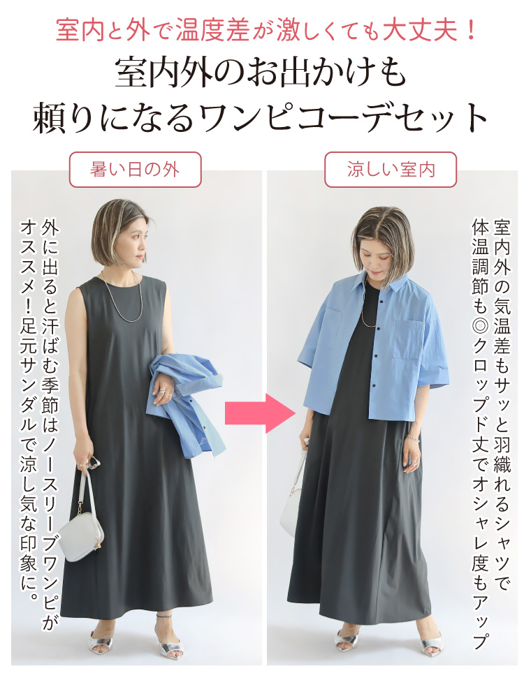 ワンピース Aライン きれいめ ノースリーブ ...の詳細画像4