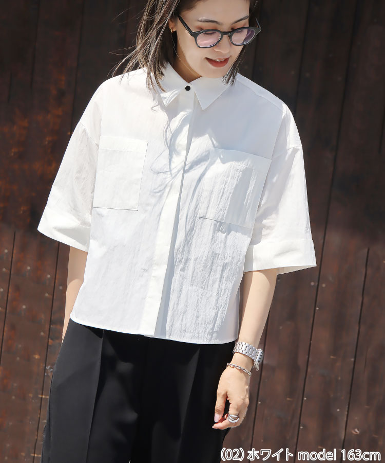 ブラウス シャツ 半袖 クロップド シャツ（S〜M） レディース COMME CA ISM ブラウス シャツ クロップド 半袖シャツ