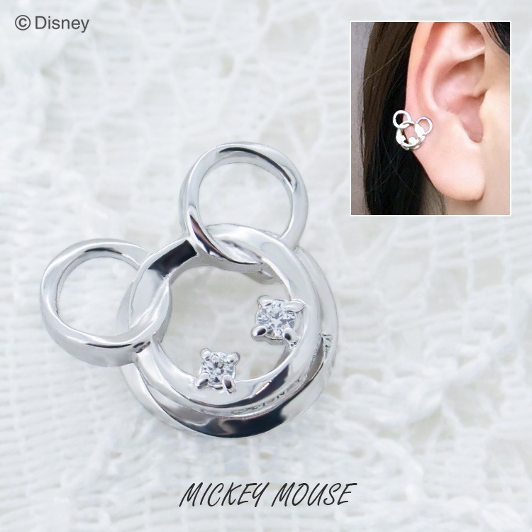 ディズニー イヤーカフ レディース Disney ミッキーマウス シルバー