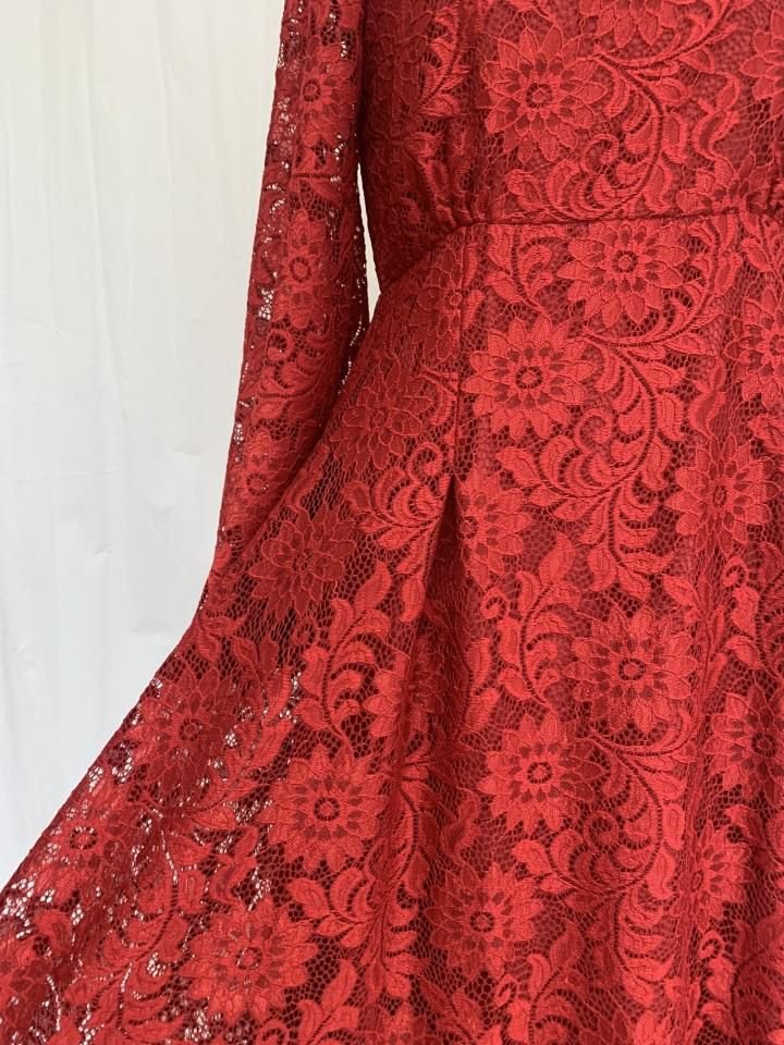 ロングスリーブ レースドレス 新柄9色 LACE06の詳細画像3
