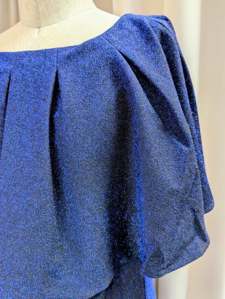 【SALE】ロングフリルストレッチキラキラドレ...の詳細画像1