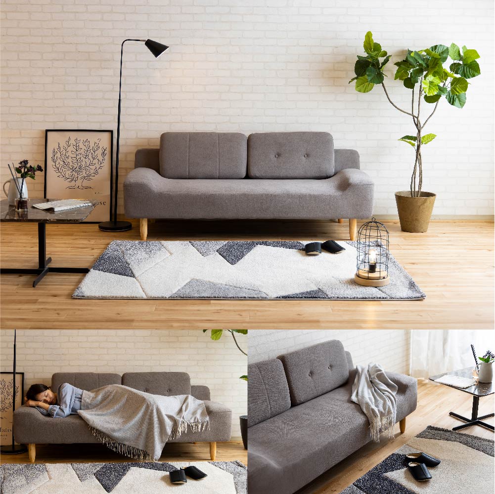 3人掛けソファ カジュアルソファ ベリーヌ アイボリー グレー ネイビー