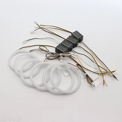 互換品 アルファロメオ ブレラスパイダー159 2005-2011用 スイッチバック 超高輝度 デイランニング用デュアルカラーDRL コットンLEDエンジェルアイハロ_1