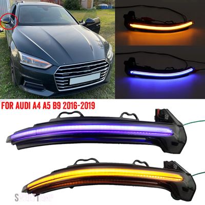 ブランド登録なし - 取り替えっこ品 用ダイナミックウィンカーLEDともし火 サイドウィングバックミラーインジケーターシーケンシャルウィ アウディ A4 S4 RS4 B9 2016-2019 A5 S5