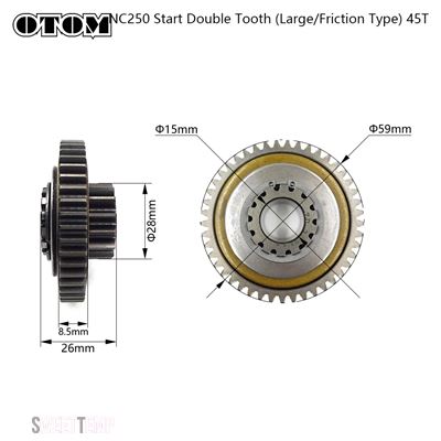 互換品 ZONGSHEN ZS177MM ZS194MQ エンジン部品 バイク スターター オーバーランニングクラッチ ダブルギア ニードルローラーベアリング NC250 NC