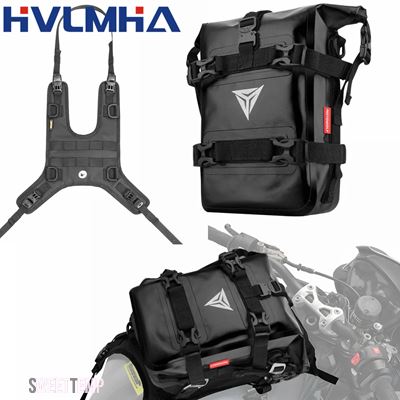 互換品 8L バイク燃料タンクバッグセット オイルタンクバッグ ツーリング用バックパック モトクロス用 汎用 ベース付き アウトドア用パック_3