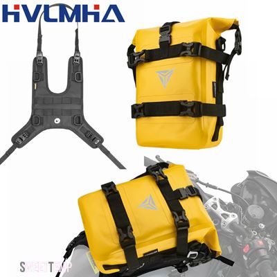 互換品 8L バイク燃料タンクバッグセット オイルタンクバッグ ツーリング用バックパック モトクロス用 汎用 ベース付き アウトドア用パック_2