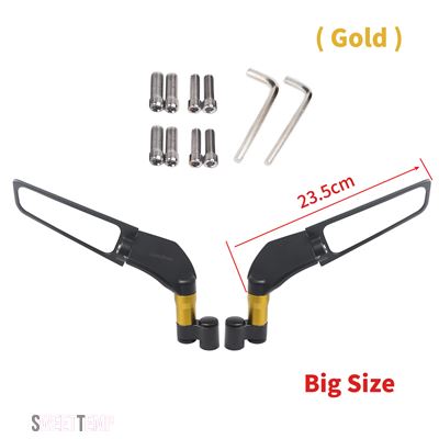 互換品 ホンダ CB600F CB919 CB599 CB600 HORNET CB500X/F用 汎用 バイクミラー ウインドウイングサイドバックミラー_12