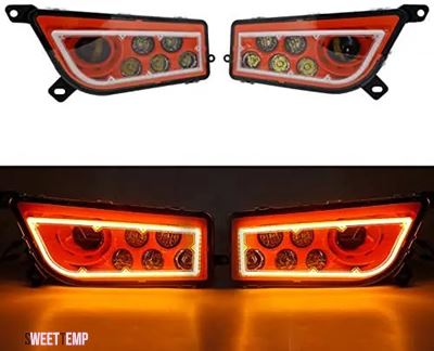 互換品 ヤマハ 2014年2016年式ポラリスRZR 900 S RZR XP 1000用LED H4ヘッドライト ターボオレンジ UTV ATV用LEDヘッドライト
