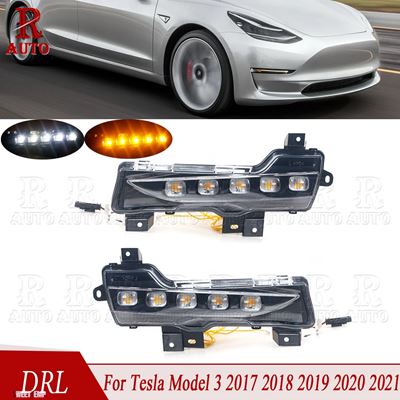 テスラ 2個入り LED デイライト フォグランプ ターンシグナル DRL デイタイムランニングライト モデル3 2017 2018 2019 2020 2021用 ホワイト イエロー : st24065674 : sweetemp