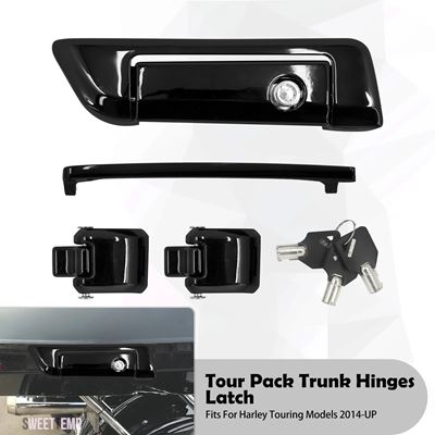 互換品 FLH サドルバッグロックキット ツーリング用エレクトラグライド ハーレー ダビッドソン ツアープラック トランクヒンジ_2