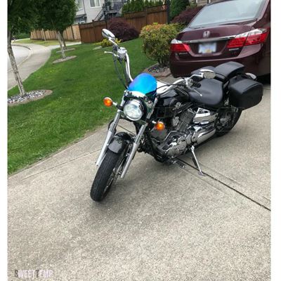 互換品 1985年〜2007年V-max Vmax 1200 VMX1200 Virago XV 250 535 XV535 XV250用 ヤマハ 固定フロントフォークマウントスクリーン_4