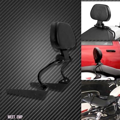 互換品 ハーレー ダビッドソン ブラックフロントドライバーライダー取り外し可能バックレスト スポーツスター XL883 スーパーロー XL883L フォーティエ_1