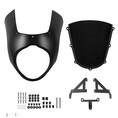 互換品 カワサキ バルカン S EN650 650 2015-2024 VN650用 フロント ヘッドライト カバー カフェレーサー レトロ フェアリング ウインドスクリーン ウイ_4