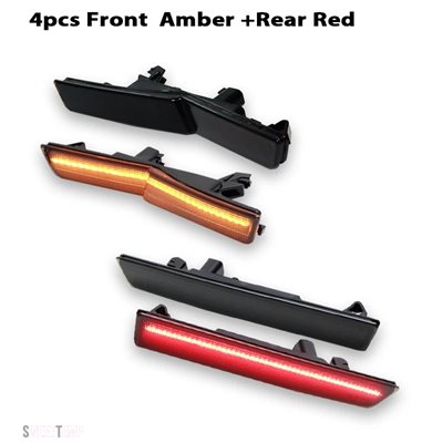 互換品 ダッジ ホワイト/アンバー/レッド LED 車フロント/リアサイドマーカーライト フェンダーフレアライト 2018-2022年チャレンジャー用 純正ワイドボ_2