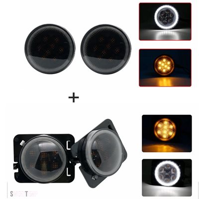 互換品 ラングラーJK用フロントLEDターンシグナルライトアセンブリ（アンバー ジープ 2007年〜2017年型_6