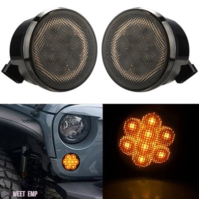 互換品 ラングラーJK用フロントLEDターンシグナルライトアセンブリ（アンバー ジープ 2007年〜2017年型_4