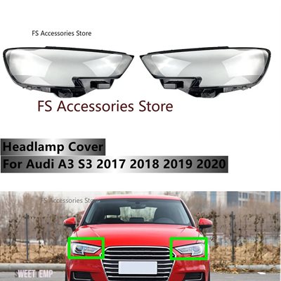 互換品 アウディ 左/右 A3 2017 2018 2019 2020用 ヘッドライトレンズガラスランプカバーランプシェードシェル ヘッドライトカバーシェル_1
