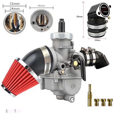 互換品 NIBBI PE24/26 MMキャブレターキット 125CC-200CC GY6 エンジンインテークマニホールド 48 MMエアフィルターフィットホンダ ヤマハスクーター AT_5