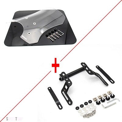 互換品 スズキ DL250 VSTROM DL 250 バイクフロントガラスフロントガラスフロントガラス + GPS マウント取付アダプタホルダーブラケット