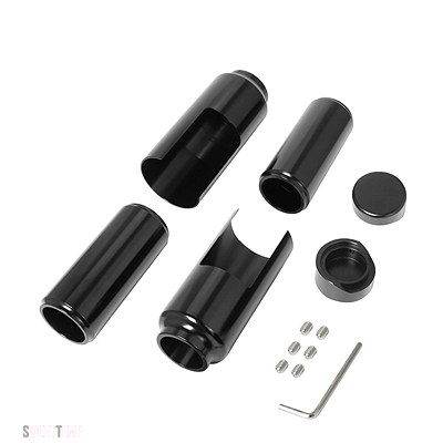 互換品 ブラック/フロントアッパーロワーフォークカバーチューブキャップセットアルミハーレー ソフテイルFXBR/Sブレイクアウト107 114 2018-2022_2