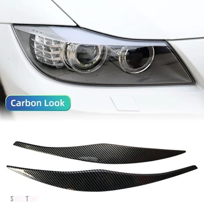 互換品 BMW 2 個 ABS グロスヘッドライトアイブロウまぶた 3 シリーズ E90 E91 2005 2006 2007 2008 2009 2010 2011 セダン/ツーリングチューニング_2