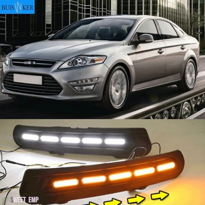 互換品 フォード 1 ペア モンデ??オ 2011-2013 スタイリングフロント LED DRL デイタイムランニングライト昼光運転フォグランプフラッシュライト_1