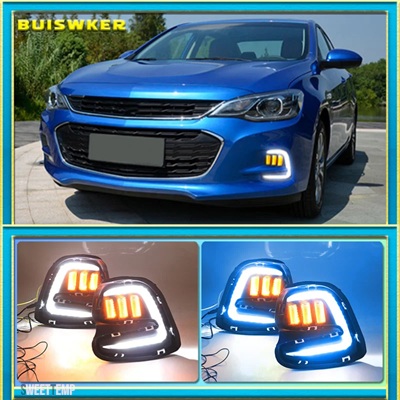互換品 シボレー 1 セット LED デイタイムランニングライトウィンカーフォグランプカバー DRL キャバリア 2016 2017 2018 2019_1