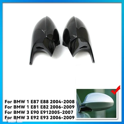 BMW カーボンパターンブラックサイドミラーカバーキャップ交換 E90 E91 2005-2011 E92 E93 2006-2013 E81 E82 E88 E87 E88_画像2
