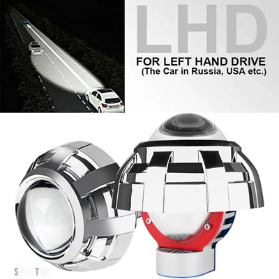 互換品 3 \"バイ LED ヘッドライトレンズ高低ビーム 100 ワット 6000 K LED ライト HELLA 3R G5 ヘッドライトレトロフィット LED プロジェクターレン"_1
