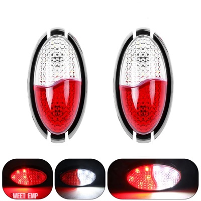 互換品 LED サイドマーカーライト赤白 12V 24V 防水 12LED ウィンカーランプトレーラースクールバスボートセミトレーラーピックアップトラック用_1