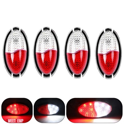 互換品 LED サイドマーカーライト赤白 12V 24V 防水 12LED ウィンカーランプトレーラースクールバスボートセミトレーラーピックアップトラック用_2