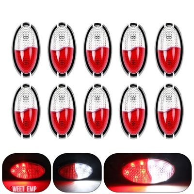 互換品 LED サイドマーカーライト赤白 12V 24V 防水 12LED ウィンカーランプトレーラースクールバスボートセミトレーラーピックアップトラック用_3