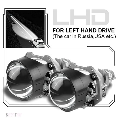 互換品 左ハンドル用 LED 車ヘッドライト 2.5 \"駆動プロジェクターレンズ H4 H7 9005 9006 SUV SEDEN 6000K ホワイト高低ビーム 12V"_1