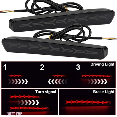 互換品 トヨタ 12V サイドリアバンパーブレーキランプ カローラ SEDEN 米国バージョン 2020 2021 LED 流れるウインカー防水ストップテールライト_1