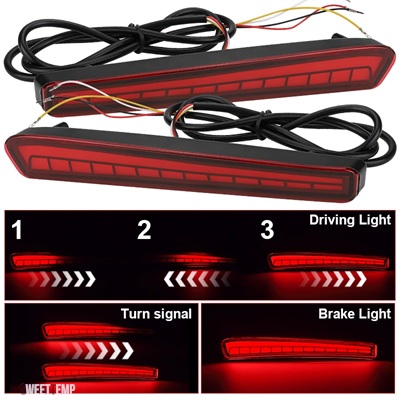 互換品 トヨタ 12V サイドリアバンパーブレーキランプ カローラ SEDEN 米国バージョン 2020 2021 LED 流れるウインカー防水ストップテールライト_2