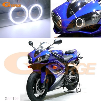 互換品 ヤマハ 優れた超高輝度 COB LED エンジェルアイズハローリングデイライトR1 YZF-R1 2004 2005 2006 2007 2008
