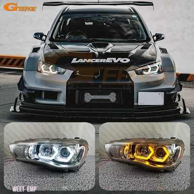 互換品 三菱 ランサー 10 EVO アウトランダーギャランフォルティス超高輝度コンセプト M4 象徴スタイル LED エンジェルアイズハローリングデイライト_1