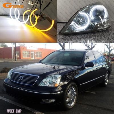 互換品 LED エンジェルアイズハローリングキットデイライト トヨタ レクサス 430 LS430 2000 2001 2002 2003 LS セルシオ プレフェイスリフト超高輝度_1