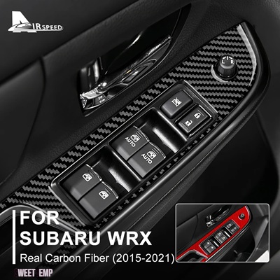 互換品 スバル リアルソフトカーボン ステッカーWRX 2018 2019 2020 2021 ドア窓スイッチボタンパネルインテリアアクセサリー_3